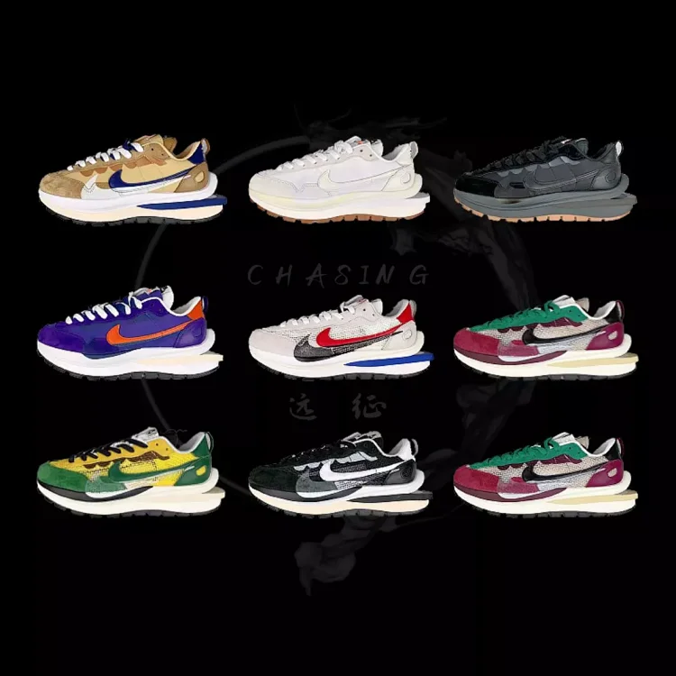 Sacai VaporWaffle sacai3.0 华夫3.0 sacai三代 黑白 灰白 酒红 黄绿 日式解构双钩复古联名款sacai黑灰生胶紫色金芝麻卡其棕蓝白黑酒红黄绿灰白黑白解构走秀款