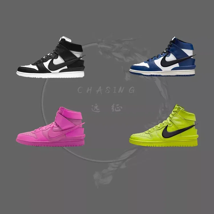 AMBUSH × NK黑白/AMBUSHDUNK 原厂TPU材质/"板鞋 篮球鞋 运动鞋"AMBUSH X DUNKsb高帮黑白黑白熊猫 皇家蓝 柠檬黄 酸橙 玫粉 运动鞋