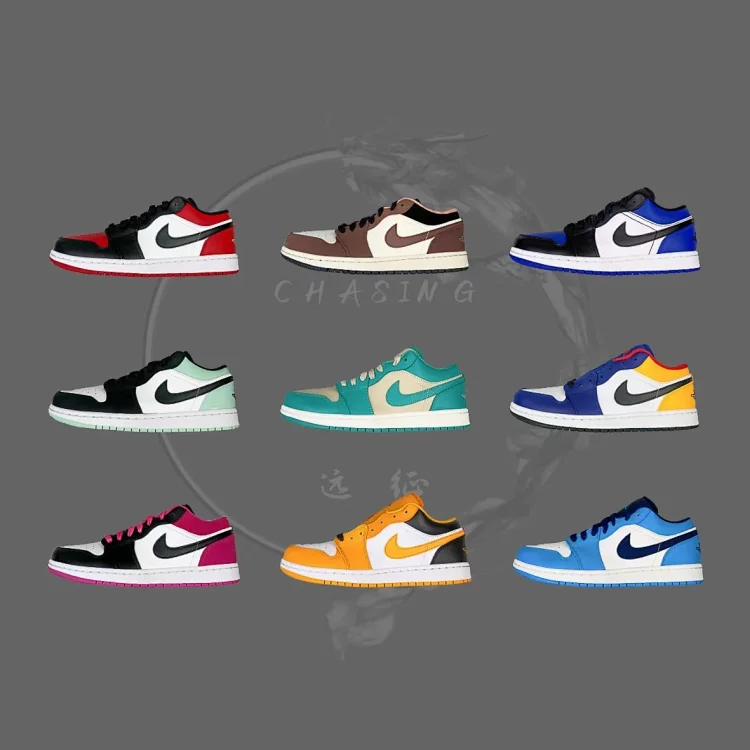 AJ1 low黑绿脚趾白褐白棕小摩卡深青黑粉脚趾黑红脚趾小巴黎灯芯绒卡其巴黎绒粉钩蓝灰白红金扑克情人节北卡蓝AJ1low