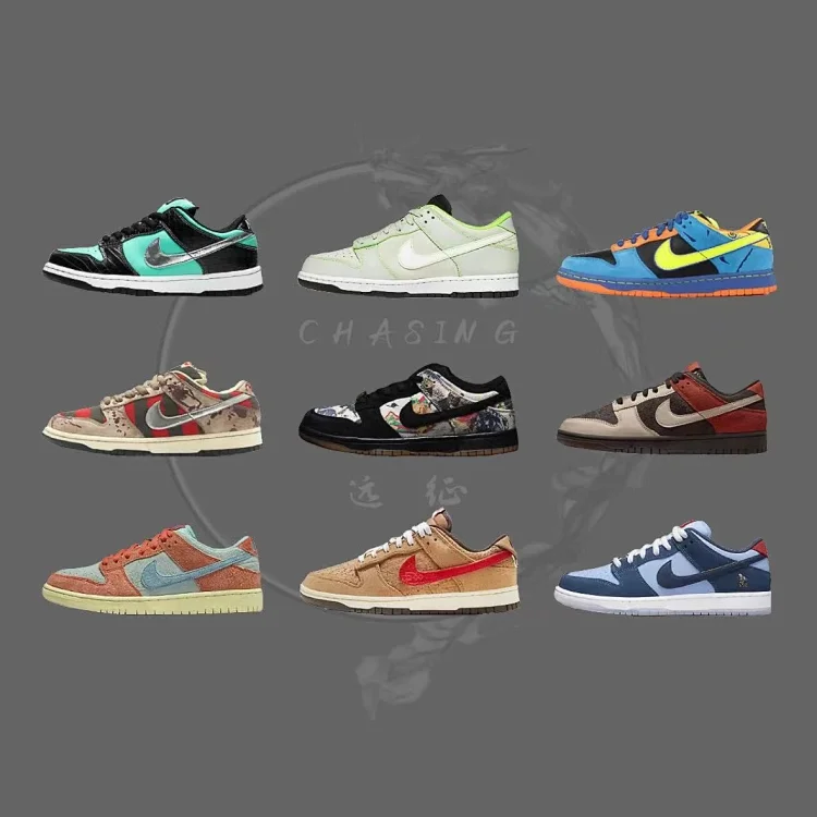 SB Dunk Low Retro黑白熊猫 腰果花紫金湖人情人节联名 黑白鸽子冰雪奇缘树莓紫小麦黄水洗柠檬 密歇根黑白摄像机热成像高温变色 北极狐影子灰