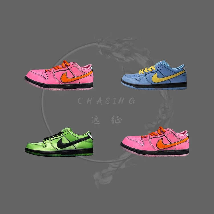 The Powerpuff Girls x SB Dunk Low  " 飞天小女警 "  联名款低帮休闲板鞋 滑板鞋休闲鞋