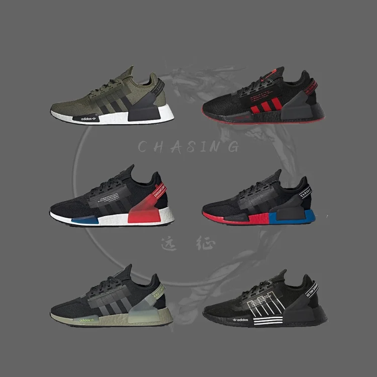 NMD_R1 V2 Boost 爆米花超弹中底 针织网面休闲运动跑鞋